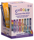 Choolip Squeeze Vita Stick Lickable Cat and Dog Treats – 49-Count Variety Pack – Real Meat Puree with Multivitamins for Total Pet Wellness – Grain-Free, High-Moisture, Vet-Formulated