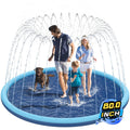 Non-Slip Splash Pad for Kids and Dog, 80" Extra Large Baby Play Mat, Dog Pool Toys, Thicken Sprinkler Pool Summer Outdoor Water Toys for Ages 3-12 Boys Girls, Parent-Kids &Games Fun Backyard (Blue)