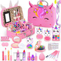 Kids Makeup Kit for Girl - Non-Toxic Kids Washable Makeup Girls Toys, Girls Makeup Kit Princess Toys Real Play Makeup Set Birthday Girls Gift for Ages 3 5 6 7 8 9 10-12 Year Old, Pink