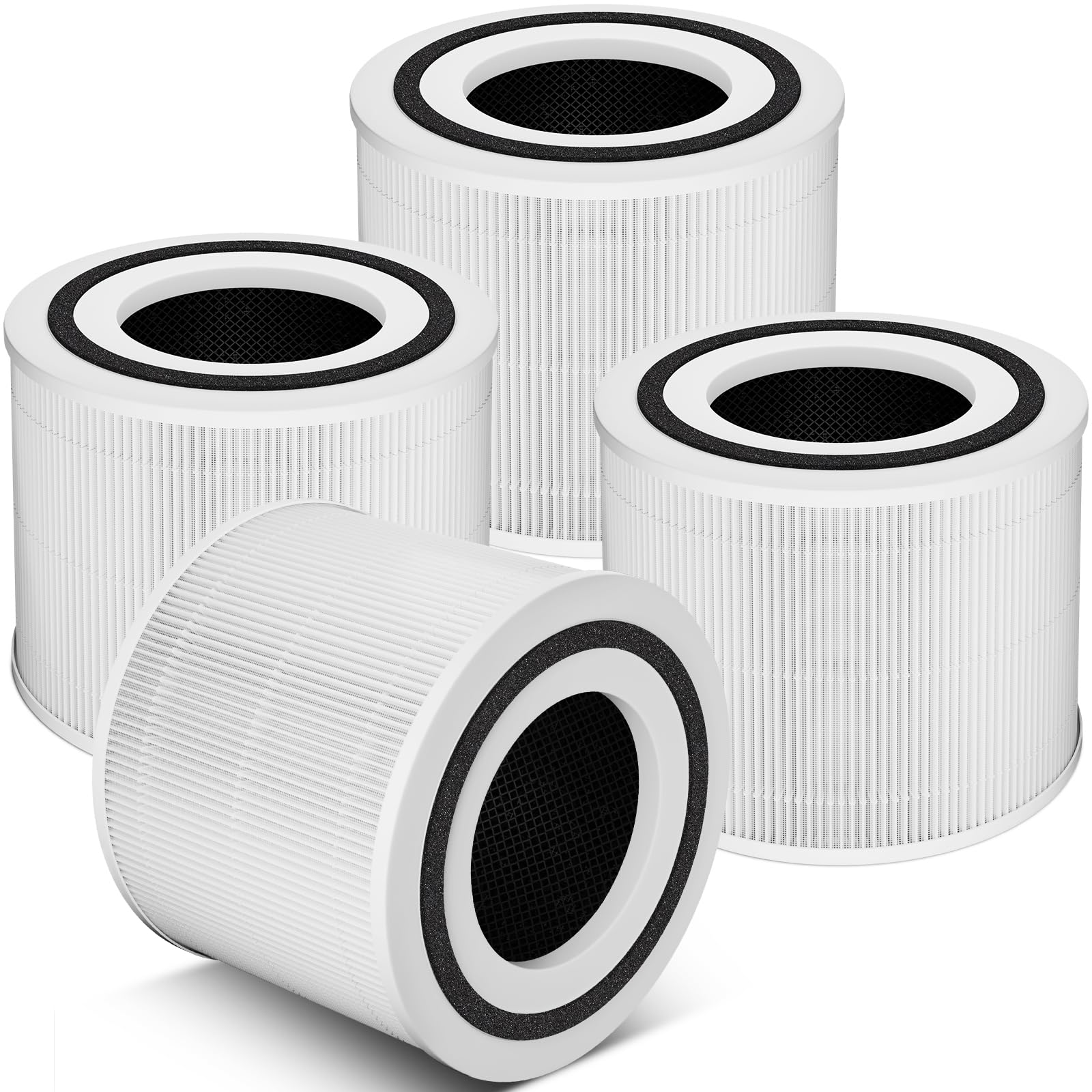 4 Pack 240 Replacement Filter Compatible with Puro Air 240 Air Purifier, 3-in-1 High-Efficiency Filtration with Activated Carbon Filter for Air Particles, Odor and Smoke, White