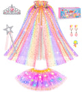 DOLNOW Light up Princess Dress up Clothes for Little Girl, Unicorn Princess Cape Princess Dresses Crown Toy for 3 4 5 6 Girls