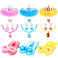 Mastom Princess Dress Up Shoes Set, Girls Role Play Dress Up Toys, Toddler Princess Dress up Shoes with Crowns kit Gift for Girls Aged 3 4 5 6 Years Old