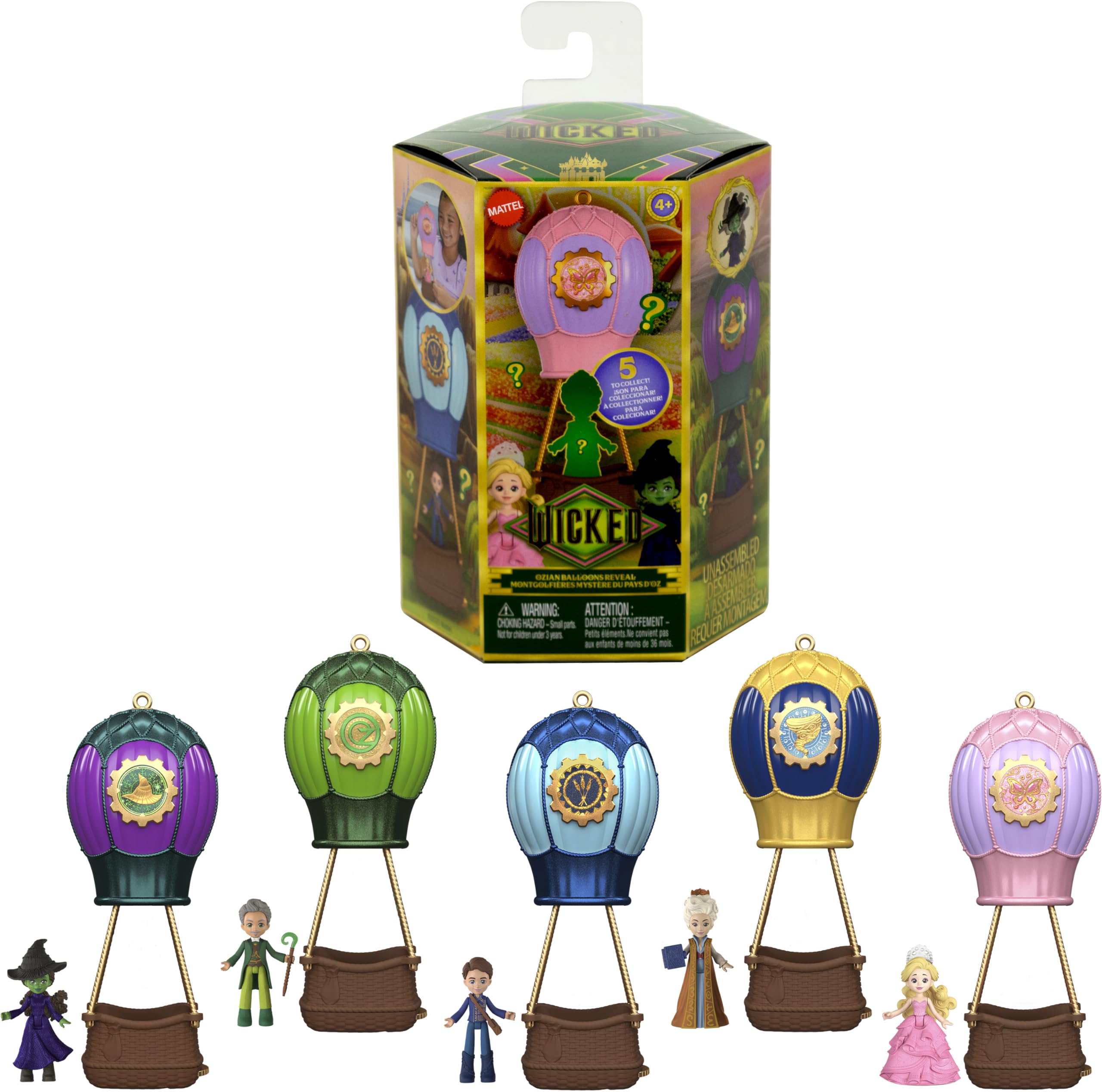 Mattel Universal Pictures’ Wicked Ozian Balloons Reveal Toy Set with Surprise Small Doll, Hot Air Balloon & Accessory (Styles May Vary)