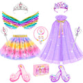 Jeowoqao Princess Dress Up Clothes for Little Girls, Dress Up Shoes Pretend Play Unicorn Mermaid Costumes, Tutu Skirt, Princesss Cape Crown Wand Accessories Toys Christmas Gifts for Girl Kids3 4 5 6