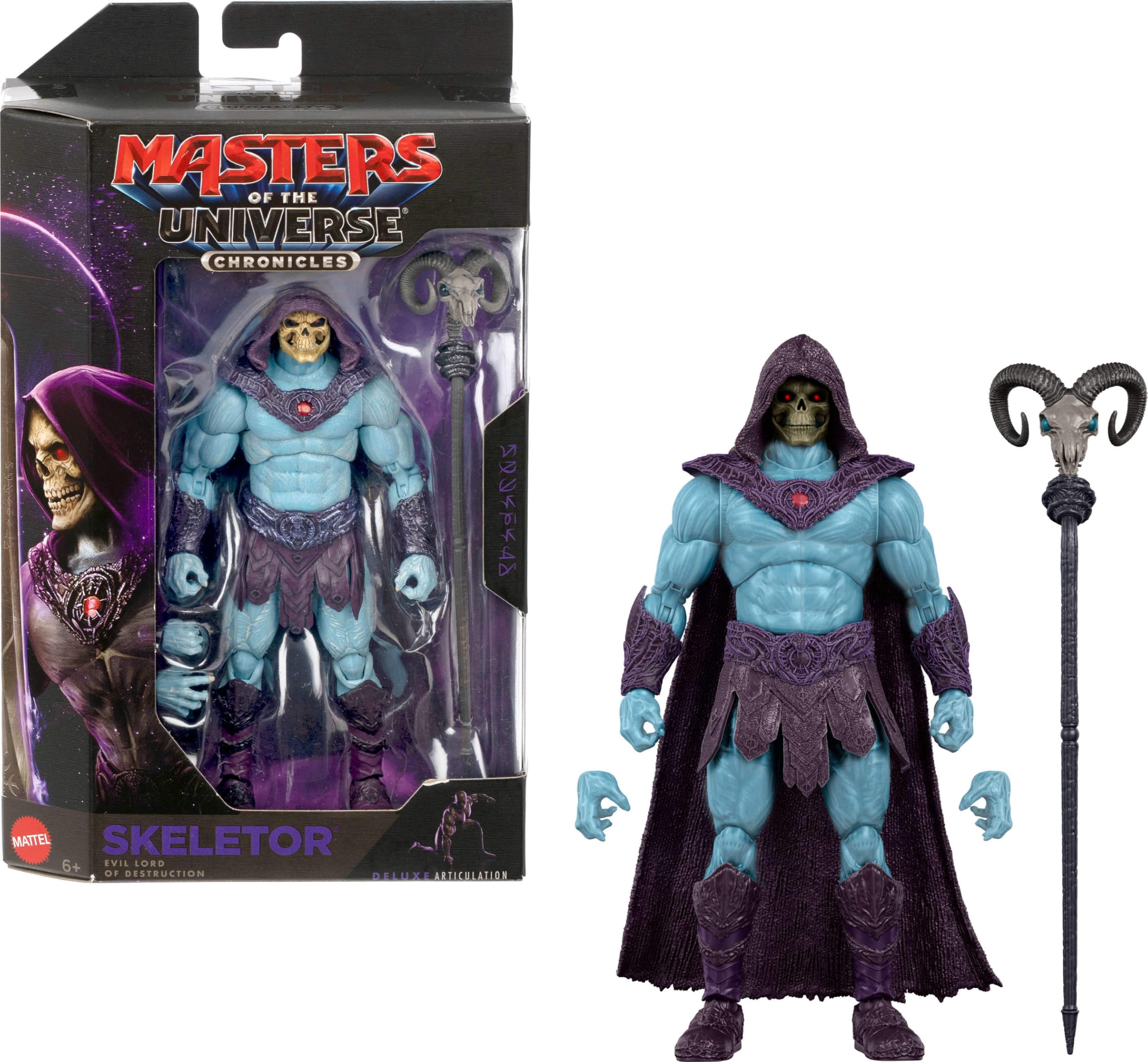 Masters of the Universe Action Figure Chronicles Skeletor, 6.5 Inch Scale 2026 Movie Accurate Villain, Deluxe Articulation
