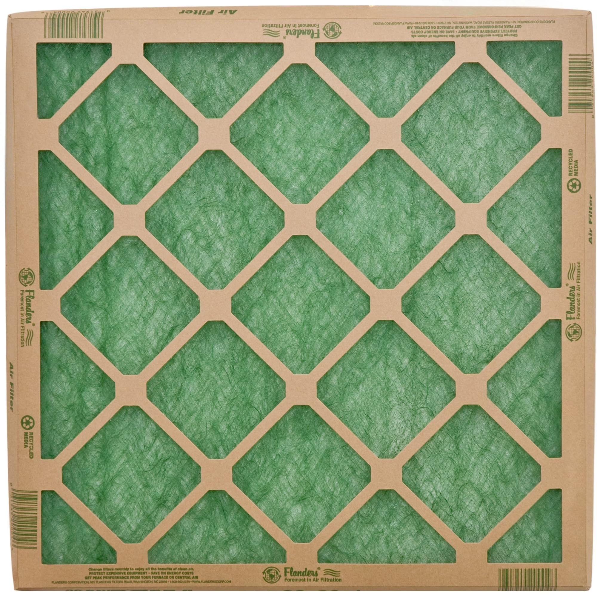 AAF Flanders 16" x 25" x 1" Nested Glass MERV 1 Air Filter (4 Filters)