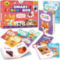 Clever Fox Play Smart Baby Box for 12-18 Months – 11 Montessori Speech Therapy Board Books & Flash Cards – Toddler Learning Toys & Activity Busy Book with Pre-K Activities for 1-Year Old