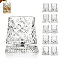Rotating Whiskey Glass, 360°Spinning Crystal Bourbon Tumbler for Stress Relief, Lead-Free Old Fashioned Glass with Heavy Base, 100% Hand-Inspected Scotch Glass, Unique Gift for Men Dad Husband.