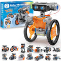 Sillbird Solar Robot Building Kit STEM Gift for Boys Aged 8-13, 15-in-1 DIY Science Educational Robotic Toy for Kids Teens Birthday, Powered by the Sun or Battery with 212 Pieces