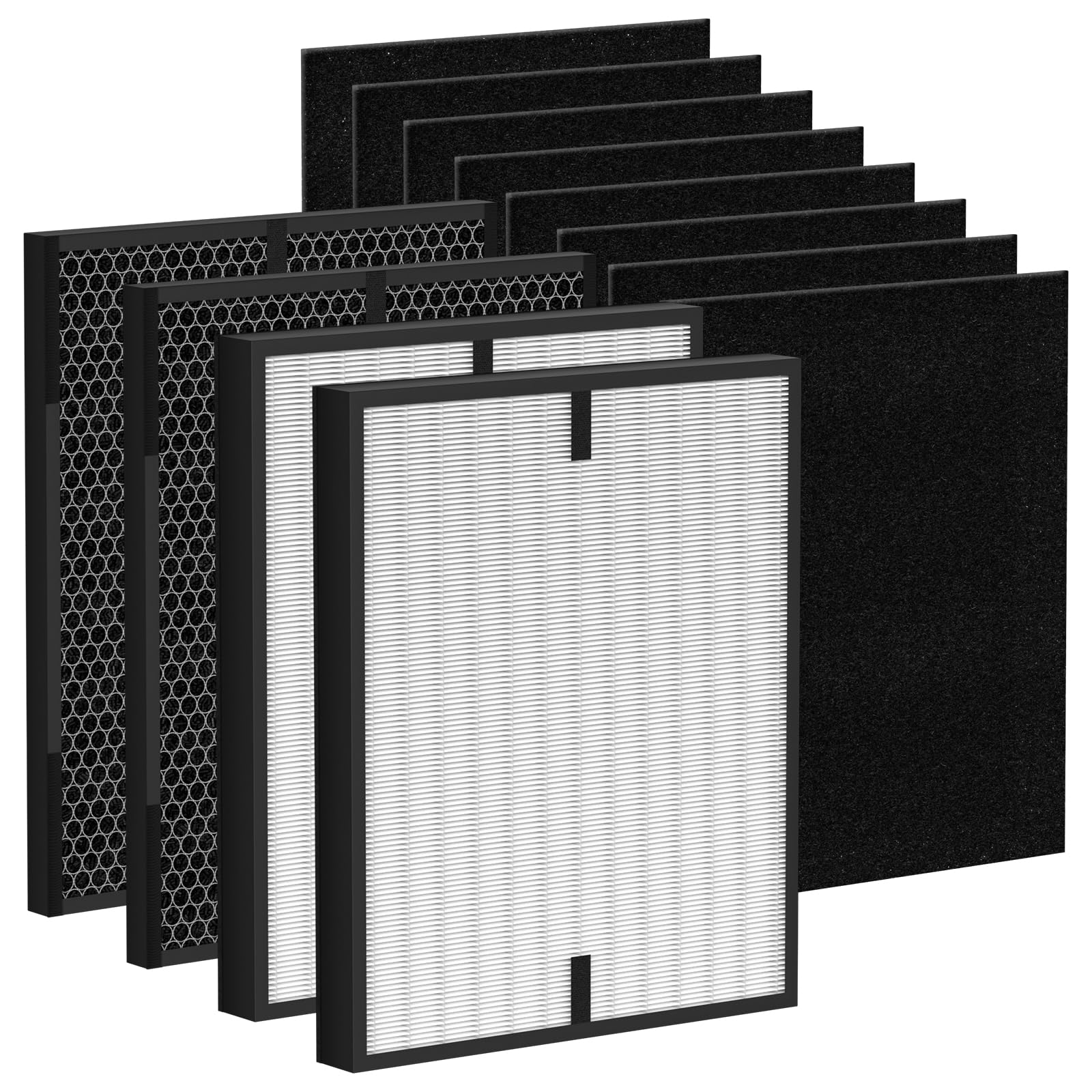 12 Pack 3000 Air Replacement Filter, Compatible with Air Doctor 3000, 3000M, 3000Pro Air Puri-fier, 2 Post-Filters + 2 Activated Carbon Filters + 8 Pre-Filters