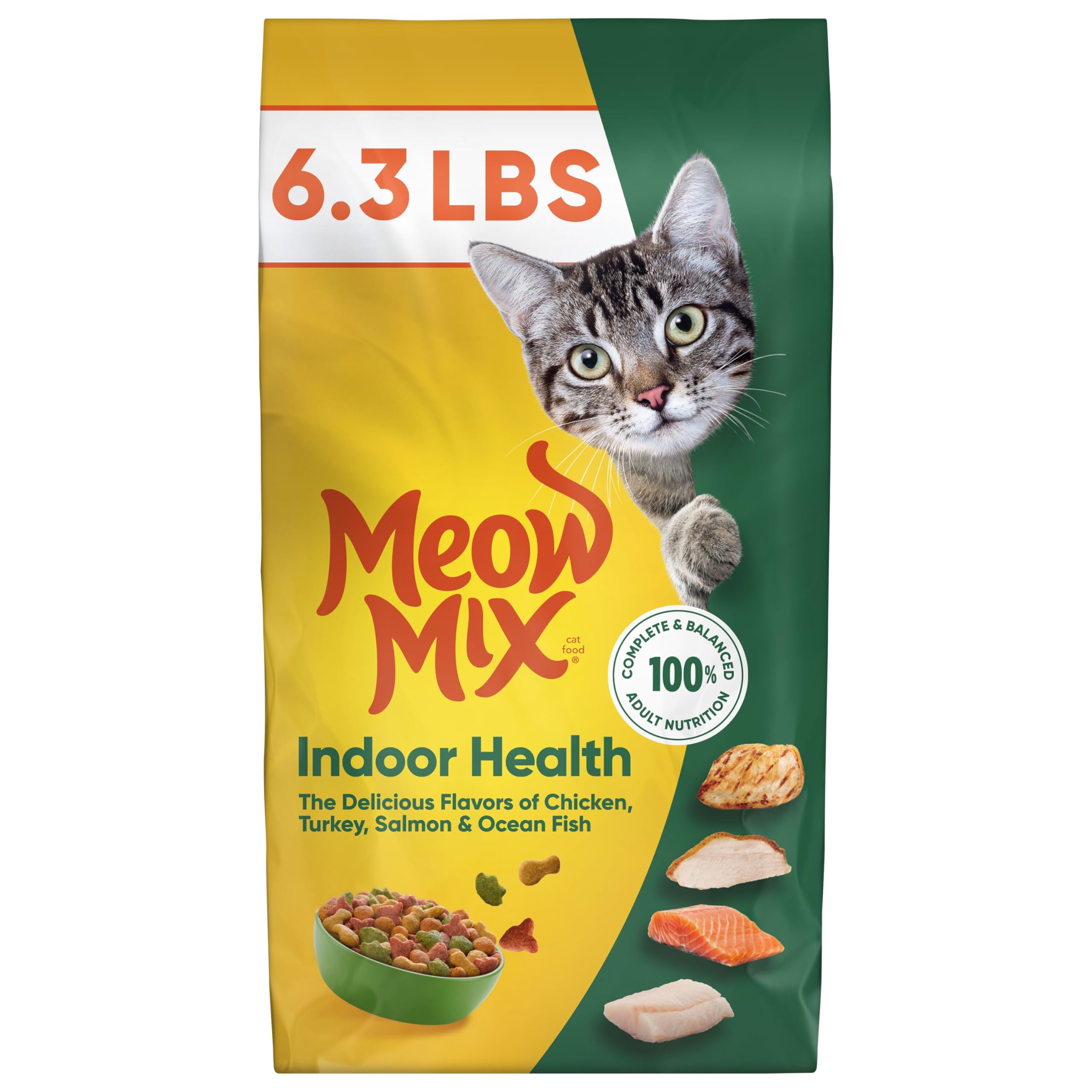 Meow Mix Indoor Health Dry Cat Food, 6.3 Pound Bag