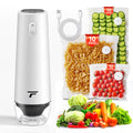 Vacuum sealer for food, Chef’s Design to Preserve Freshness, Compact Handheld Vacuum Sealer with 30 Reusable Bags, Professional-Grade for Food Storage Savers, Pebble