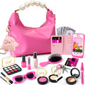Toylink Toddler Purse for Little Girls, Pretend Play Makeup Toy Set for Toddlers 3-5 with Plushie/ Phone/ Wallet, My First Kids Purse Princess Birthday Gifts for 3 4 5 6 7 8 Year Old Baby Girls
