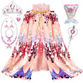 LIMIROLER Princess Dress Up Toys Mermaid Dress Up Cape Kit 9 Pcs Gift Set for Little Girls 3-8 Years Old