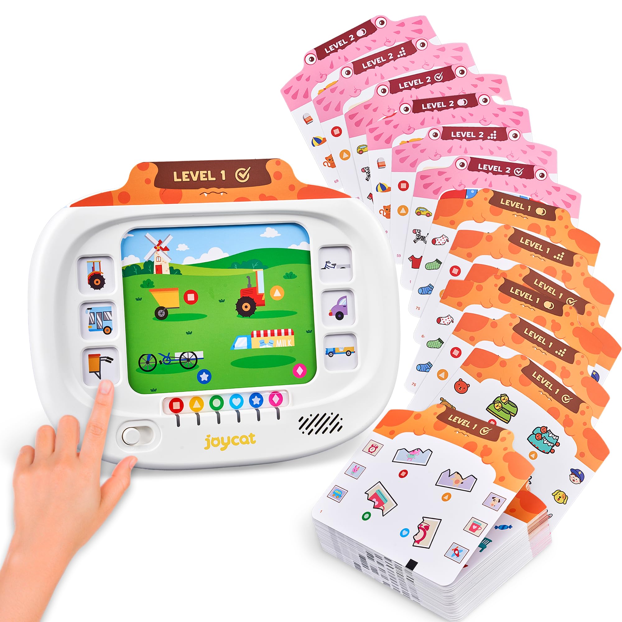 JoyCat Interactive Logic Learning Toy for Kids Ages 3-8, Educational Flash Card Game with 160 Learning Activities, Matching, Sequencing & Problem Solving, Montessori STEM Gift for Boys Girls