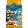 Blue Buffalo Tastefuls Irresistible Gravy Experience Chicken & Brown Rice Recipe Dry Indoor Cat Food for Adult Cats, Deliciously Healthy Natural Cat Food, Supports Digestion & Coat Health, 3 lbs.