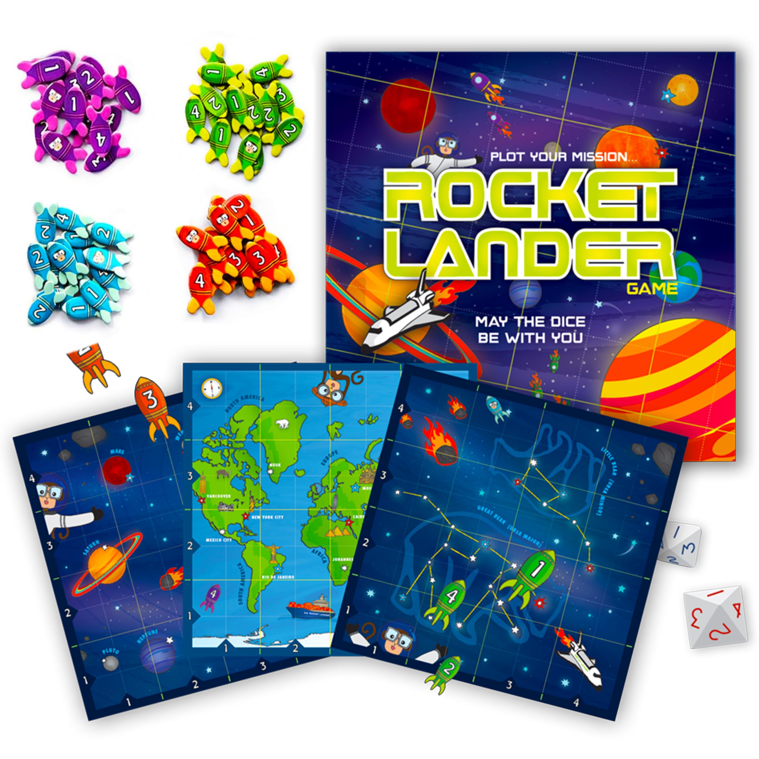 Griddly Kids RocketLander – Strategy Family Games for Critical Thinking & Problem-Solving Skills, Board Game for Adults, Family Card Game, STEM Toys, Fun & Engaging Educational Activity Kids Games