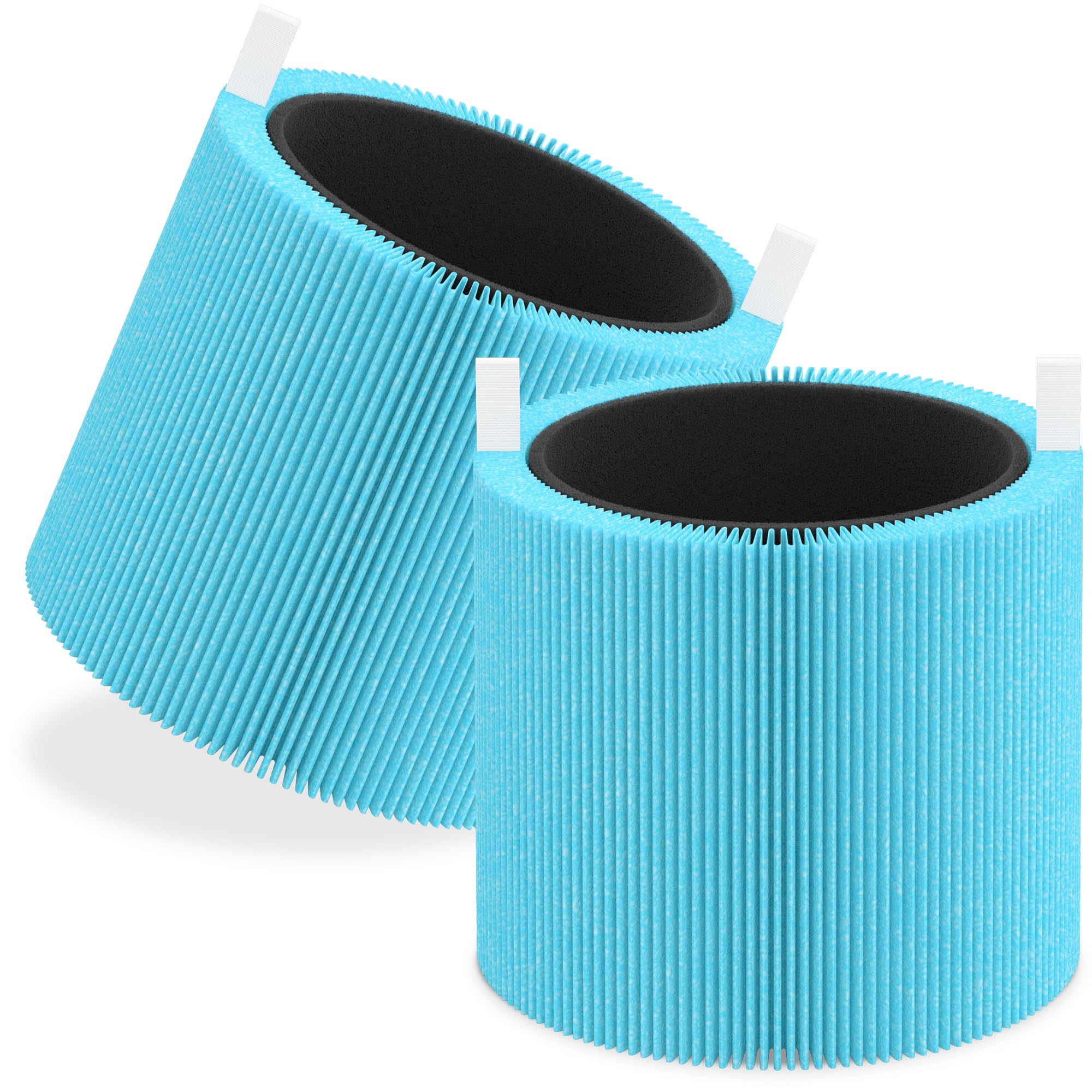 2 Packs Mini Max AllergenBlock Replacement Filters Compatible with Blueair Blue Pure Mini Max Air Purifier, Premium Filter & Activated Carbon Filter, Part # FMINI, Blue