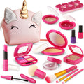 Pretend Makeup Kit for Toddlers Girls, Birthday Gifts for 3 4 5 Year Old Girl Gifts, Play Makeup Set for Kids 3-5, Little Unicorn Toy Purse with Accessories & Fake Make up 4-6 6 7 8