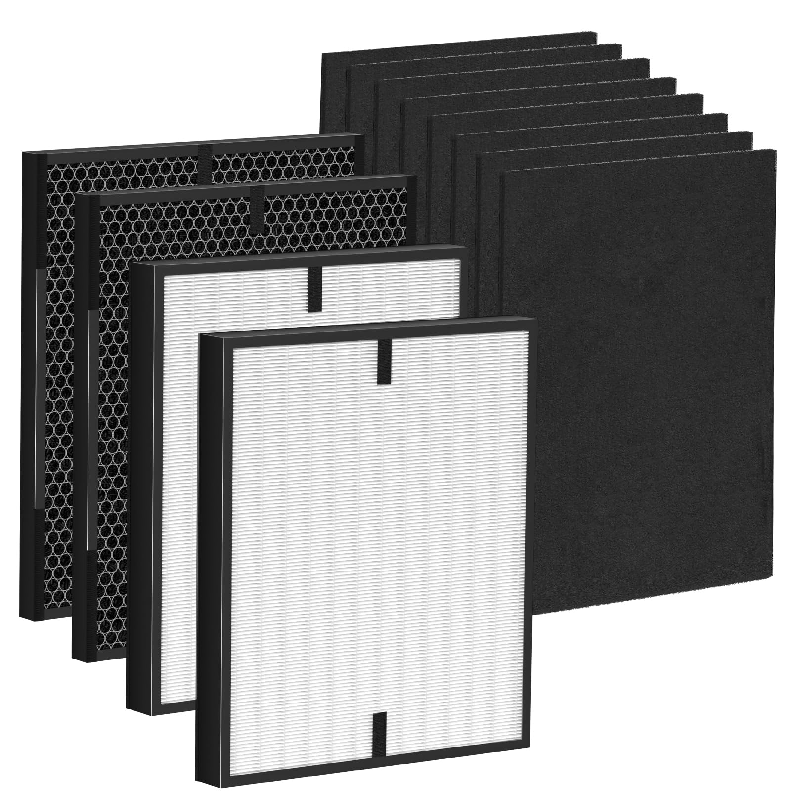 3000 Replacement Filters, Compatible with Air Doctor 3000, 3000M, 3000Pro Air Pur-ifier, 2 Air Filter, 2 Activated Carbon and 8 Carbon Pre-Filters