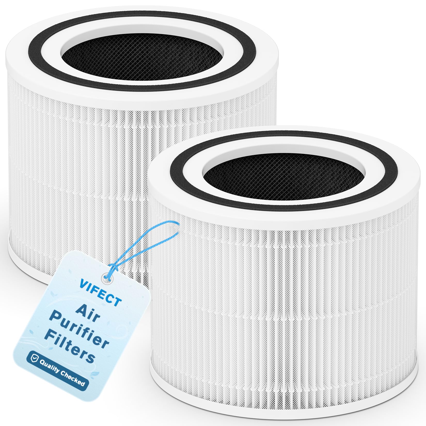 2 Pack Core 300 Replacement Filter Compatible with LEVOIT Core 300 Core300-P Core 300S Core 300S/P VortexAir Air Purifier, Core 300-RF, 3-in-1 H13 Grate True HEPA Activated Carbon, White, Core 300-P