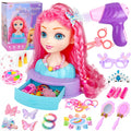 4-in-1 Doll Head for Hair Styling Kids-9Inch,41pcs Hair Salon Toys Makeup Kit Princess Accessories Pretend Play Toys Birthday Gifts for 3-8 Year Old Girls