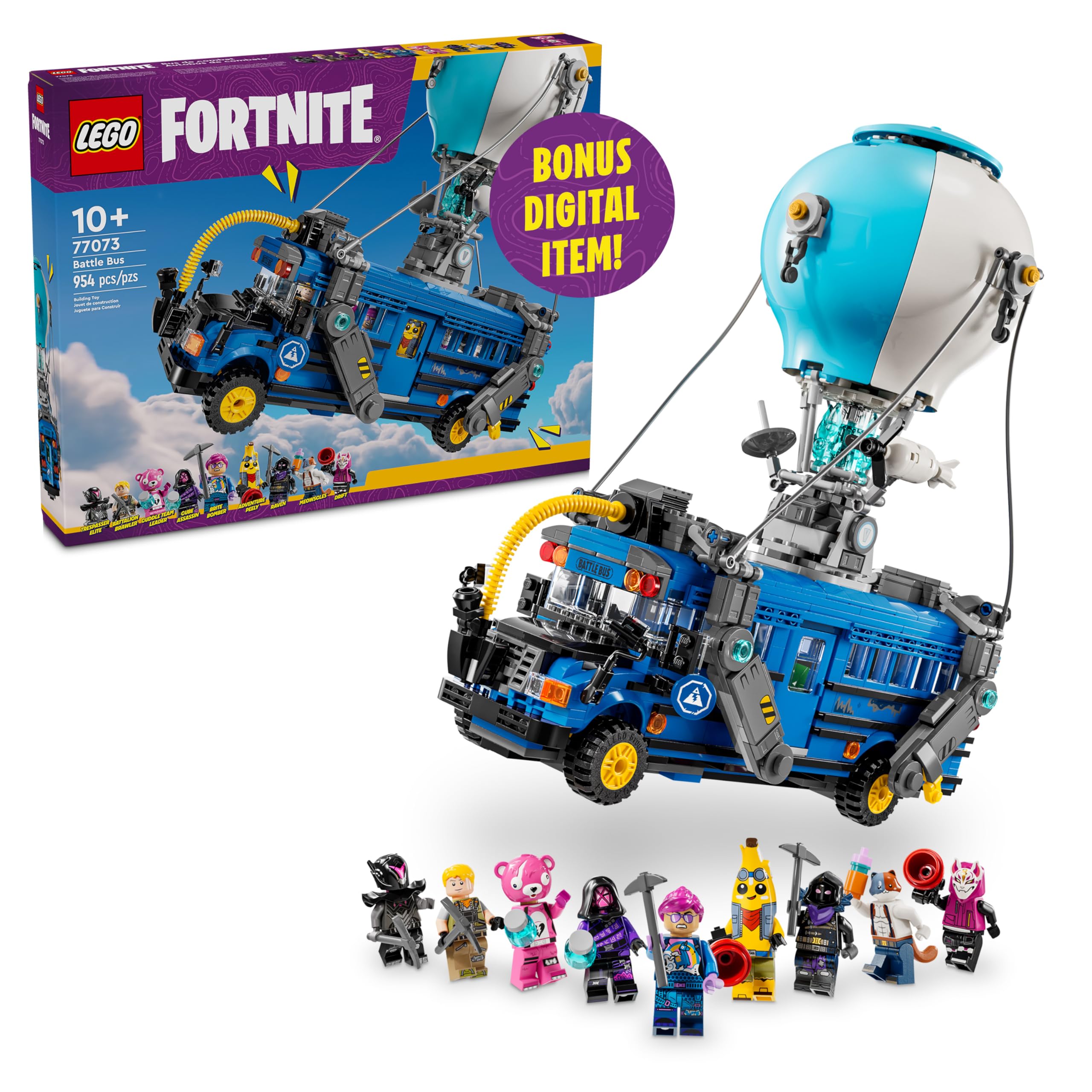 LEGO Fortnite Battle Bus Building Toy - Collectible Fortnite Toy for Kids, Boys & Girls, Ages 10+ - Pretend Play Set with 9 Minifigures from Video Game - Gift for Birthdays - 77073