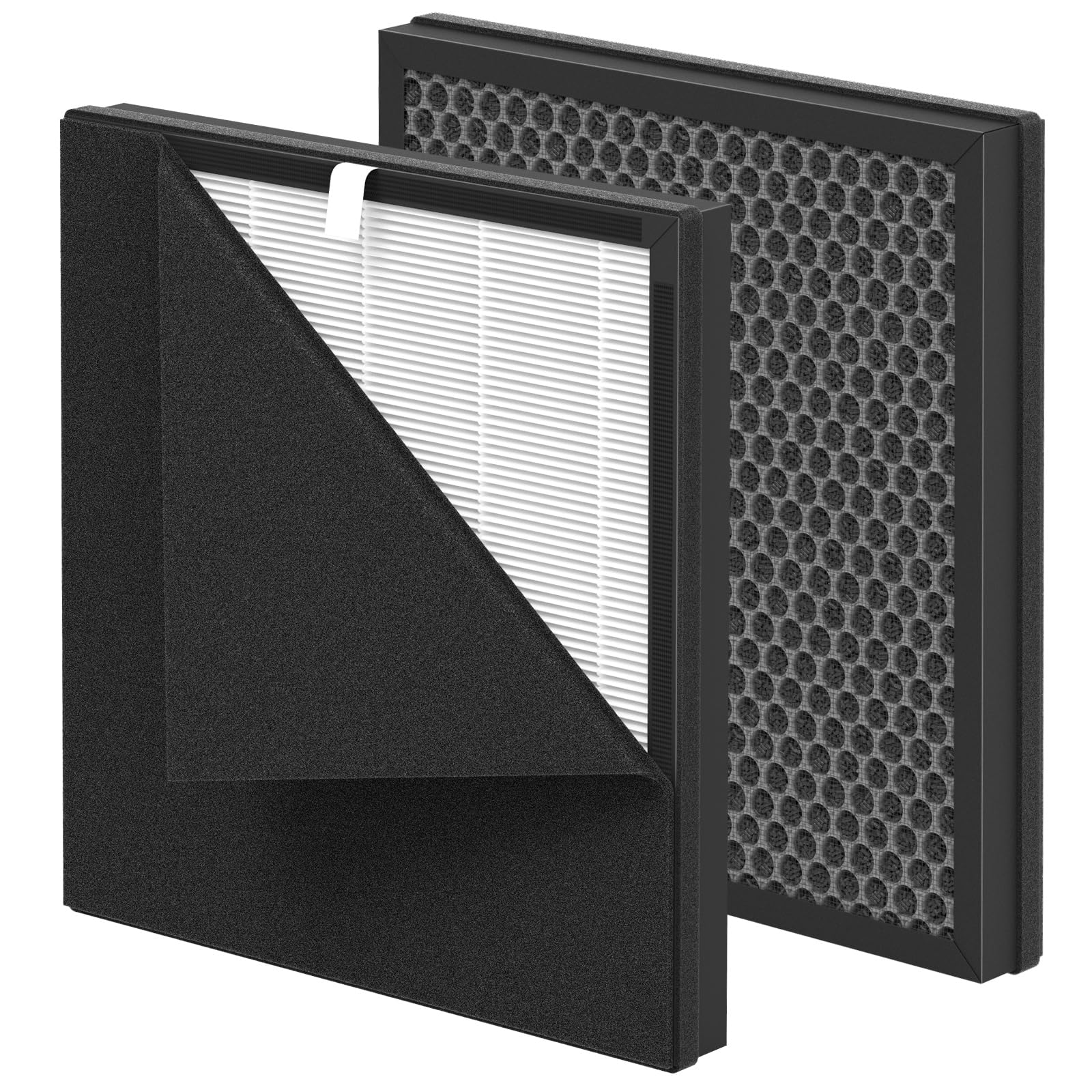 ET066 Replacement Filter Compatible with Evalit ET066 Air Purifier, Washable HEPA 3-Stage Filtration for Home Large Room, Original Version, 2 Pack