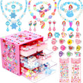 Jewelry Toys-for-Girls,Toddler Girl Toys Age 6-8,Lovely Rings Earrings Kids-Toy for 3 4 5 6 7 Year Old Girls,Play Jewelry Princess Toy for Dress Up,Halloween Birthday Unicorns-Gifts-for-Girl