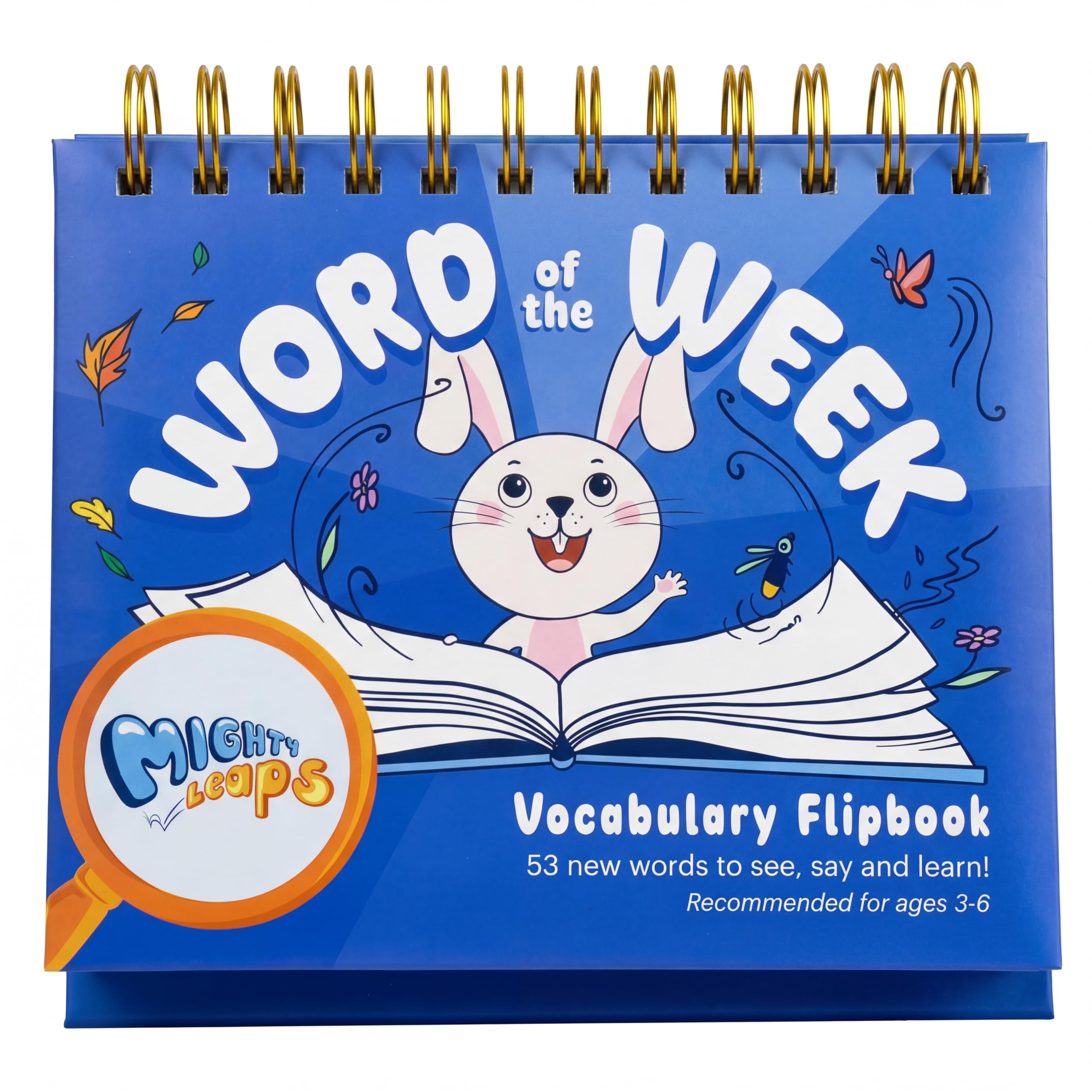 Kids Vocabulary Builder Flipbook (Ages 3–6) – 53 Weekly Words for Speech, Reading & Language Development – Preschool Learning Tool | Mighty Leaps