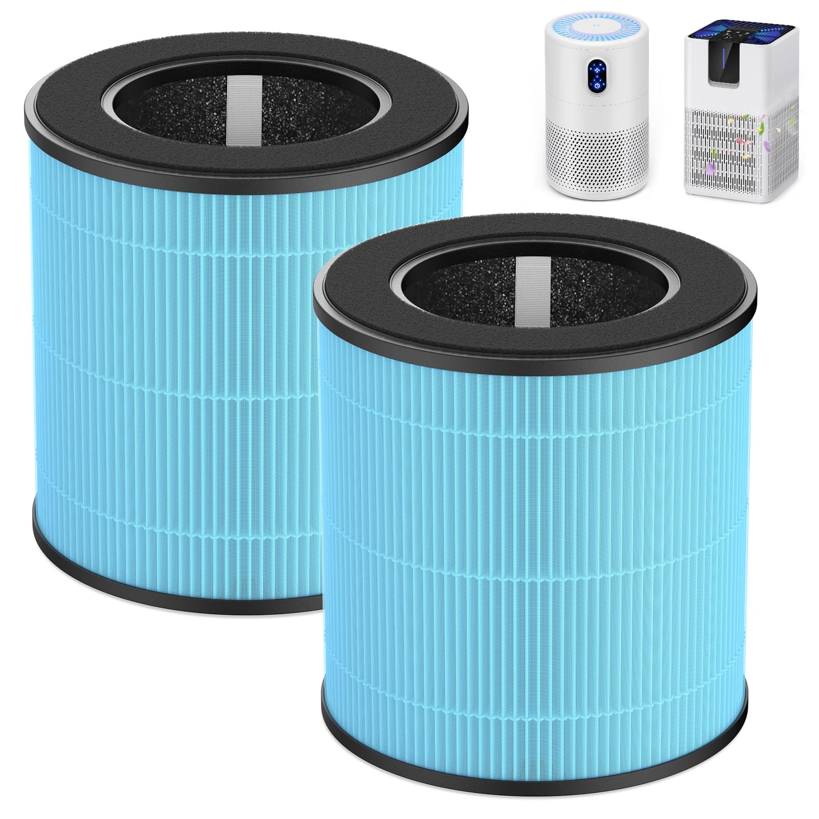 B-D02L/M05/B-D02U Filter Compatible with VEWIOR B-D02U, for MOOKA B-D02L& M05, for Tailulu D10 Air Purifi-er, 3-Stage Efficient Filte for B-D02L/M05/B-D02U, Blue, Smoke Filter