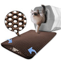 HTTMT- (15.7x12 inch) Pet Supplies Cats Litter & Housebreaking 30X40 Brown Cat litter Mat Double Layer Pad Trapper Folding Pad EVA Foam Rubber