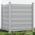 YITAHOME 44" W X 44" H Air Conditioner Fence Privacy Screen with Metal Stakes, Outdoor Trash Can Enclosure, Vinyl Pool Equipment Enclosure (2 Panels) Light Gray