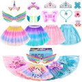 Little Girls Dress Up Costume Set, Fairy and Mermaid Princess Dress Up Clothes Pretend Play Costume for Toddler Girl 3 4 5 6