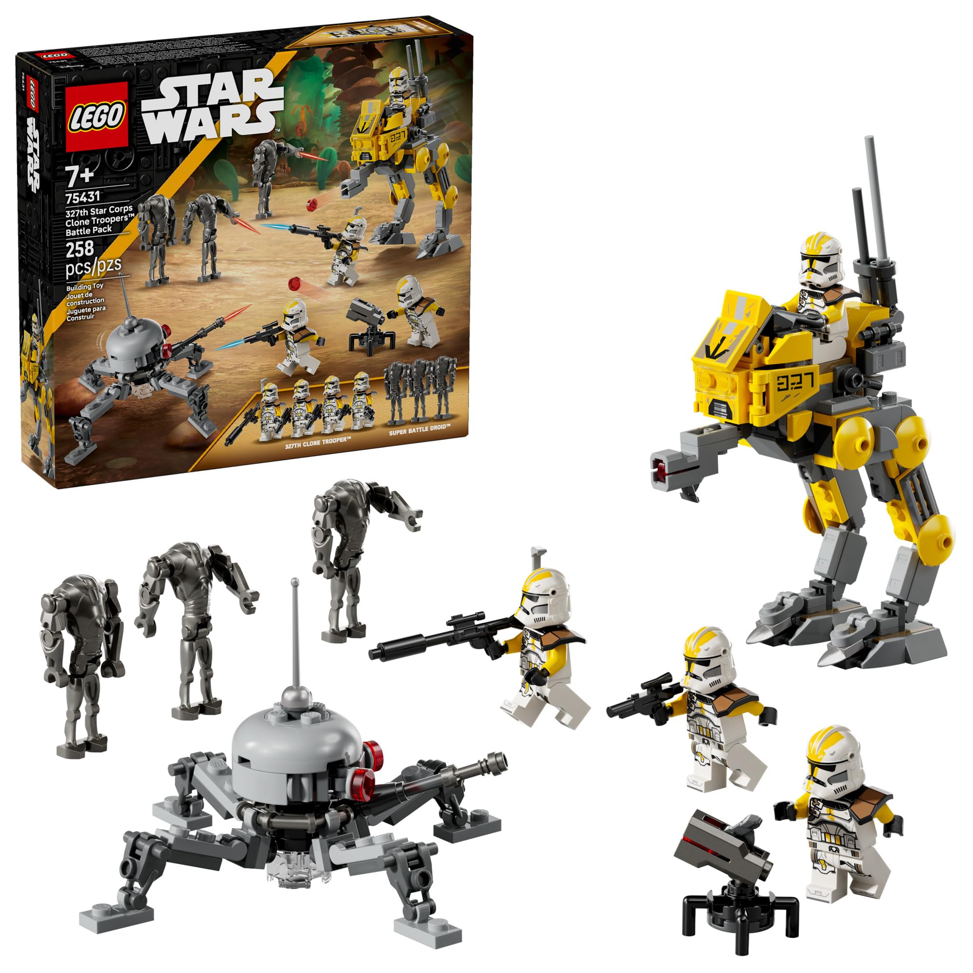 LEGO Star Wars 327th Star Corps Clone Troopers Battle Pack Building Toy - Pretend Play Set for Boys & Girls, Ages 7+ - Collectible Model Kit & Kids Room Decor - Gift Idea for Birthdays - 75431