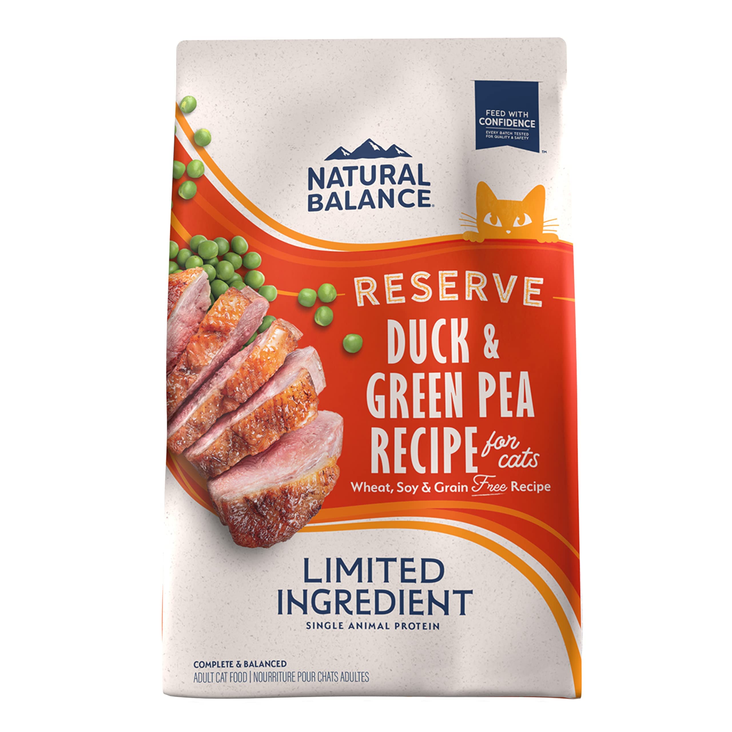 Natural Balance Limited Ingredient Adult Grain-Free Dry Cat Food - Balanced Nutrition - Soy-Free, Corn-Free Limited Ingredient Formula - 10 lb - Reserve Duck & Green Pea Recipe