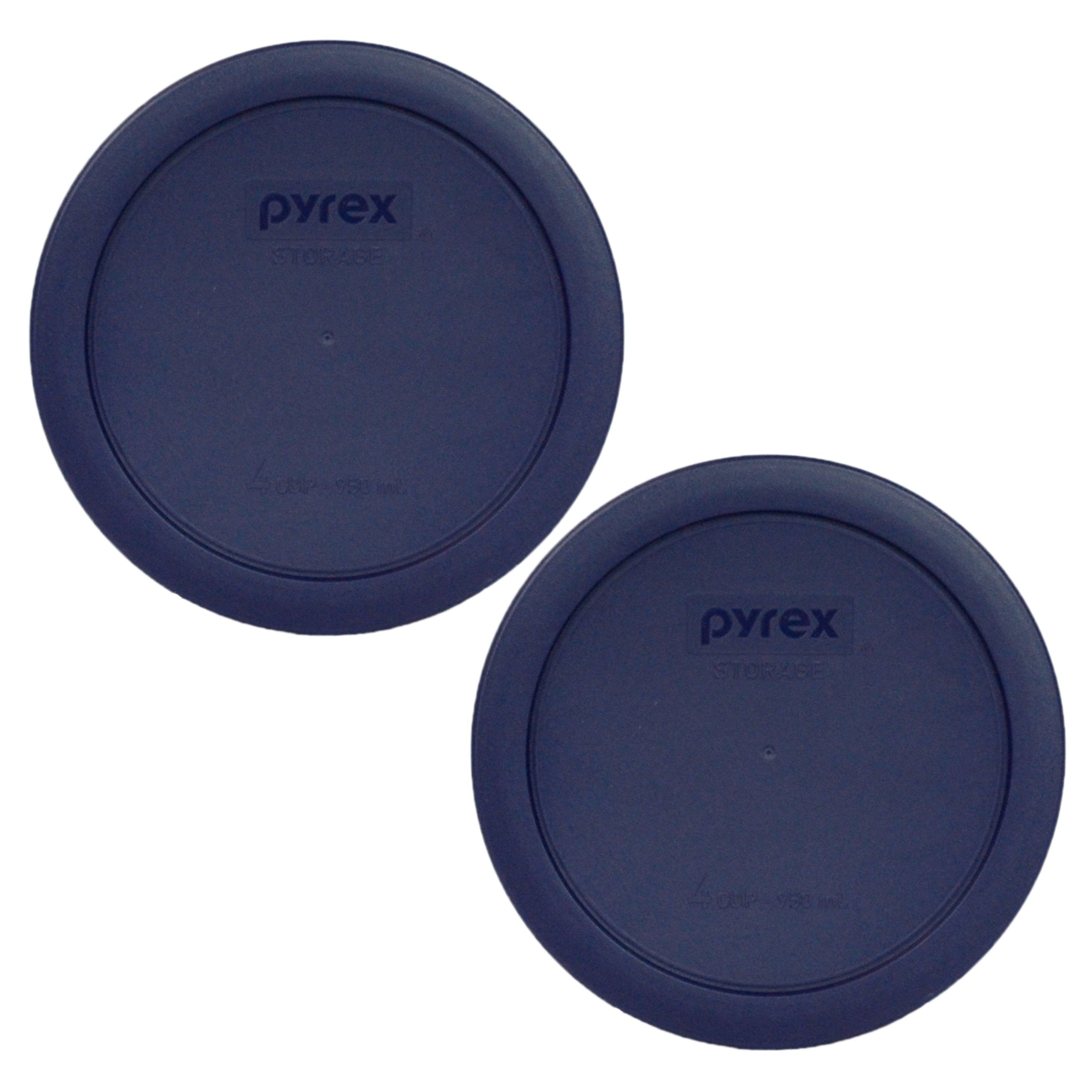 Pyrex 7201-PC 4 Cup Blue Food Storage Replacement Lid (2-Pack) - Made in USA