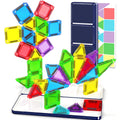 Mini Magnetic Tiles Travel Set with Case 30pcs, Mini Travel Magnet Tiles, Portable Travel Size Magnetic Tiles for Kids Ages 3-5 4-8 Boys Girls, STEM Magnet Toys for Outdoor, Kids Gift