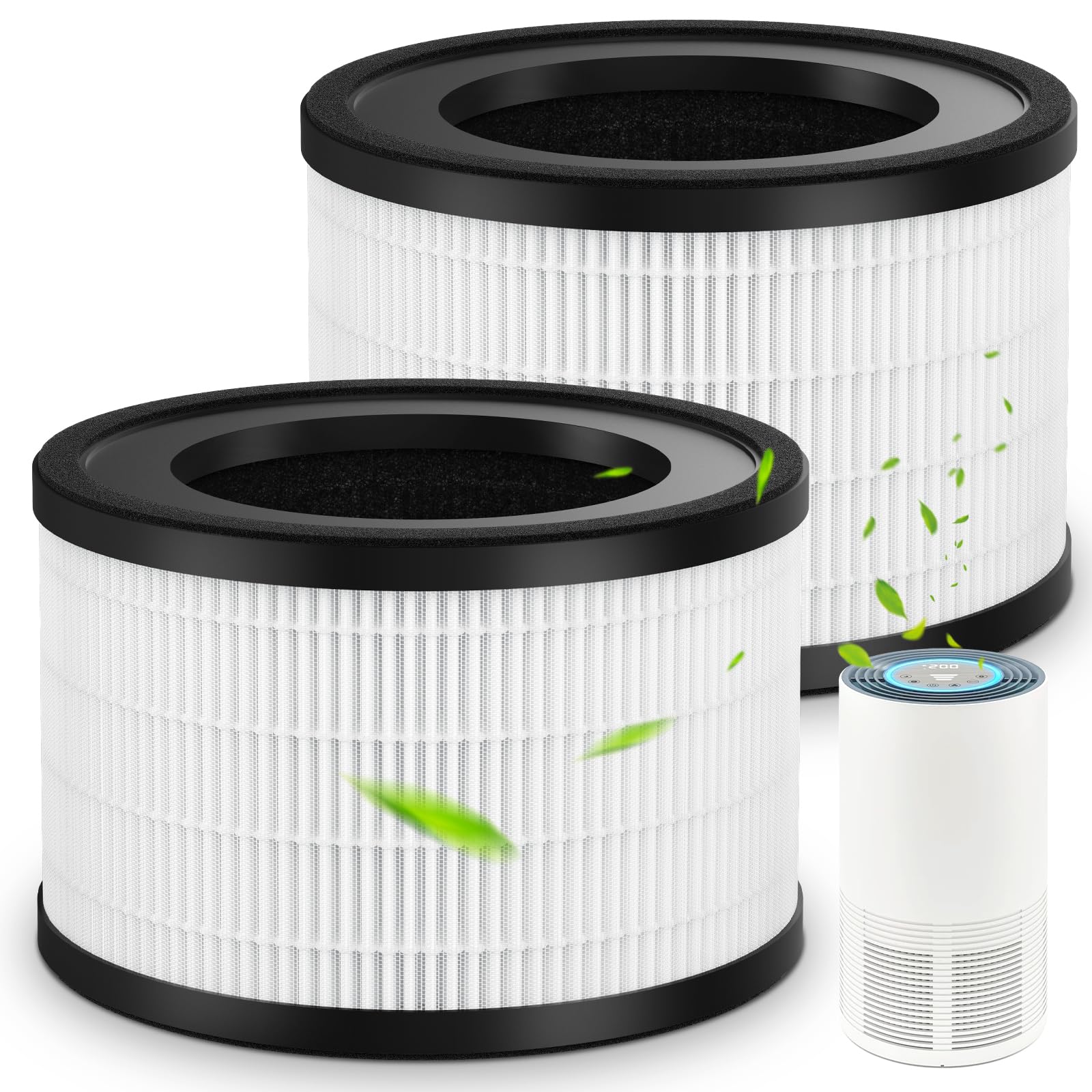 2 Pack Maf-02 H13 Air Filter Replacement, Compatible with Miko IBUKI M Purifier MA-02CW, 3-Stage Filtration