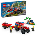 LEGO City 4x4 Fire Truck with Rescue Boat - Building Toy for Boys & Girls, Ages 5+ - Gift for Birthdays - Truck Toy W/ 3 Minifigures - 60412