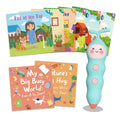QuTZ Talking Pen Book Set, Learn to Read Sound Books, Learning Toys with 8 Tap to Read Books, 600+ Words & Fun Facts, 6 Phonics Story Books, 700+ Games, Educational Toy for Kids 3+ (Cardboard Version)