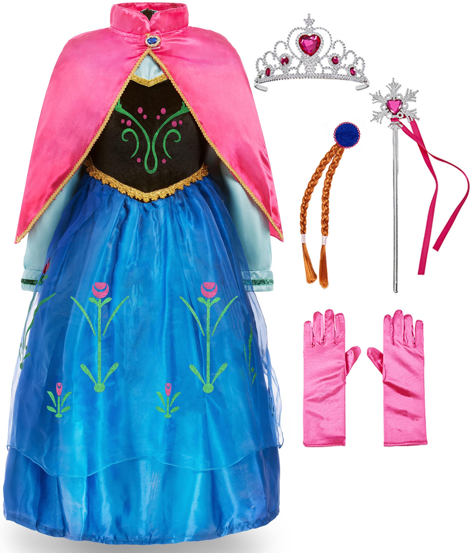 Funna Princess Costume for Toddler Girls Fancy Dress Party with Accessories