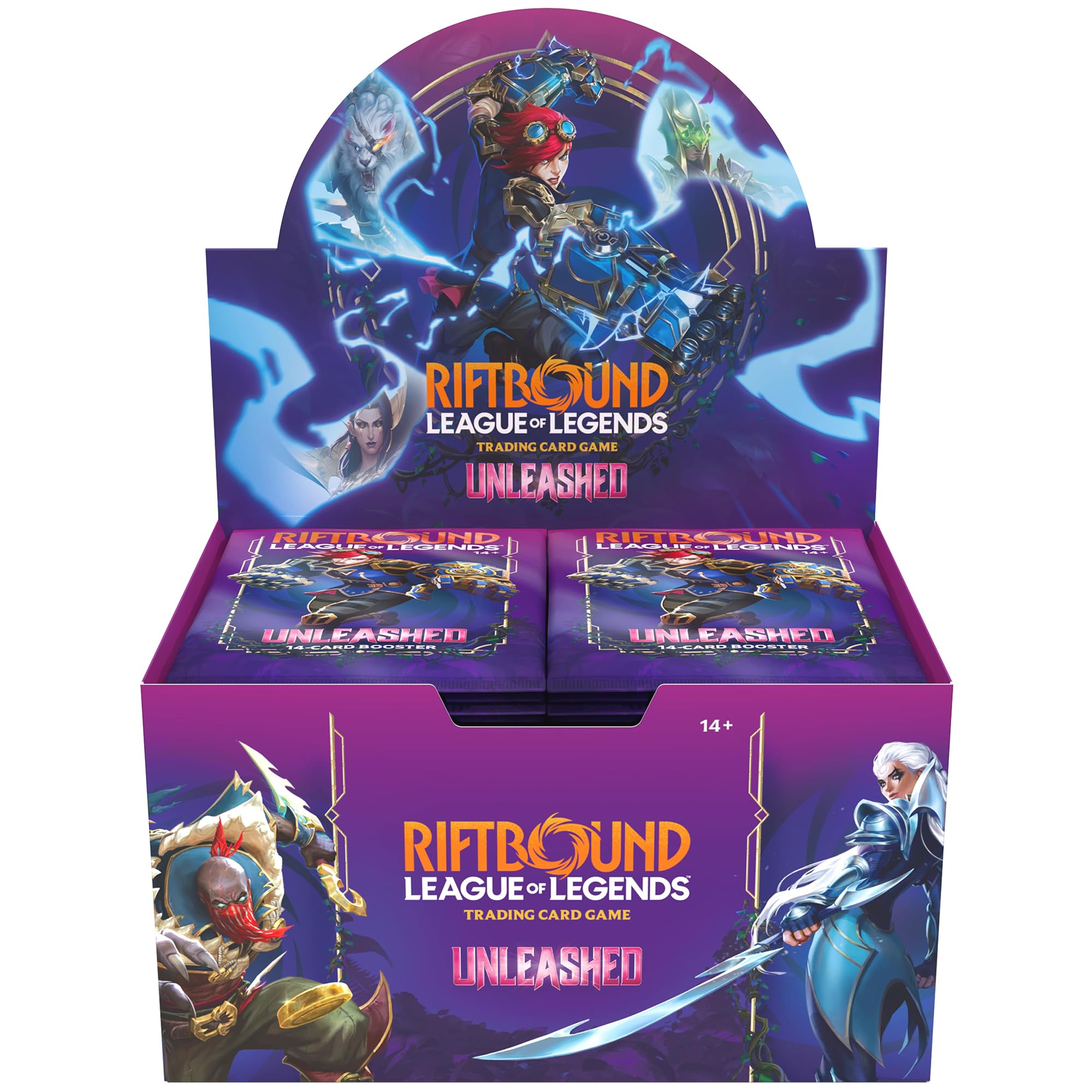 League of Legends TCG Unleashed - Booster Display - 24 Booster Packs (14 Cards Ea), Deck-Building Trading Card Game, Randomly Assorted