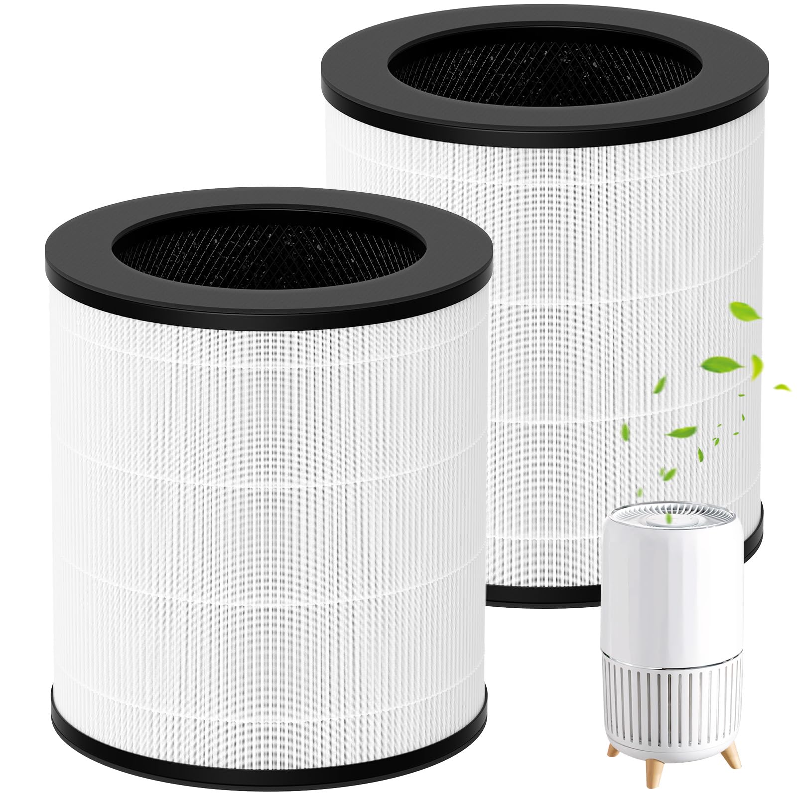 2 Pack AP-T200FL Replacement Filter Compatible with HoMedics AP-T200 AP-T2503 AP-T200-WT Air Purifier, 3-in-1 HEPA Activated Carbon Filters