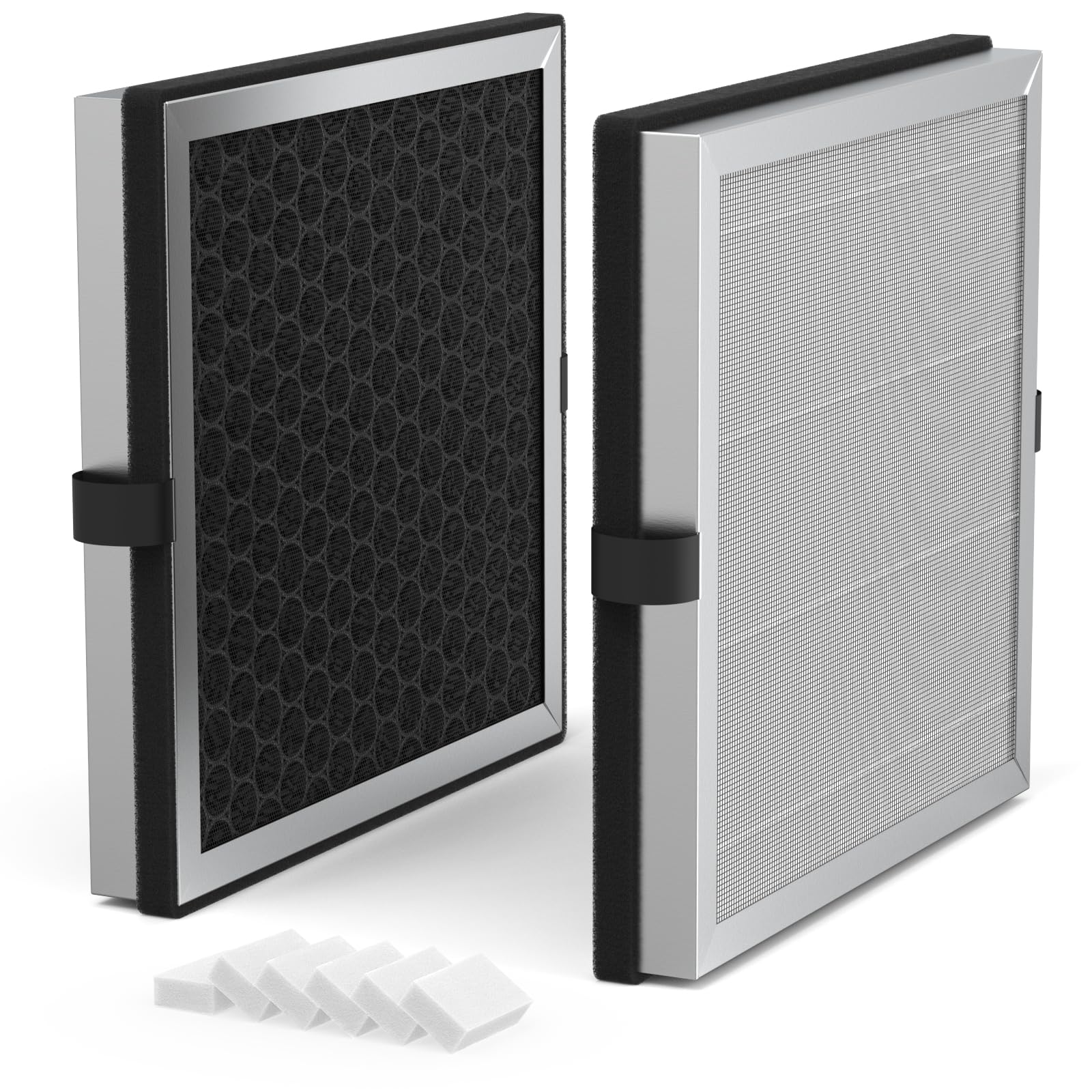 JF180 Replacement Filter Compatible with JF180 Air Purifier, H13 HEPA 3-Stage Filtration System, 2 Filters & 6 Aroma Pads