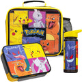 Get Trend Pokemon Kids Insulated Lunch Bag 3Pc Set with Bento Box & 20 fl oz BPA-Free Water Bottle with Straw, Lightweight Kids Lunch Box, Pikachu Anime Gifts for Gamers