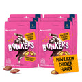Bonkers Bites Paw Lickin' Chicken Flavor Crunchy & Soft Treats for Cats, 6.3oz Bag (Pack of 6)
