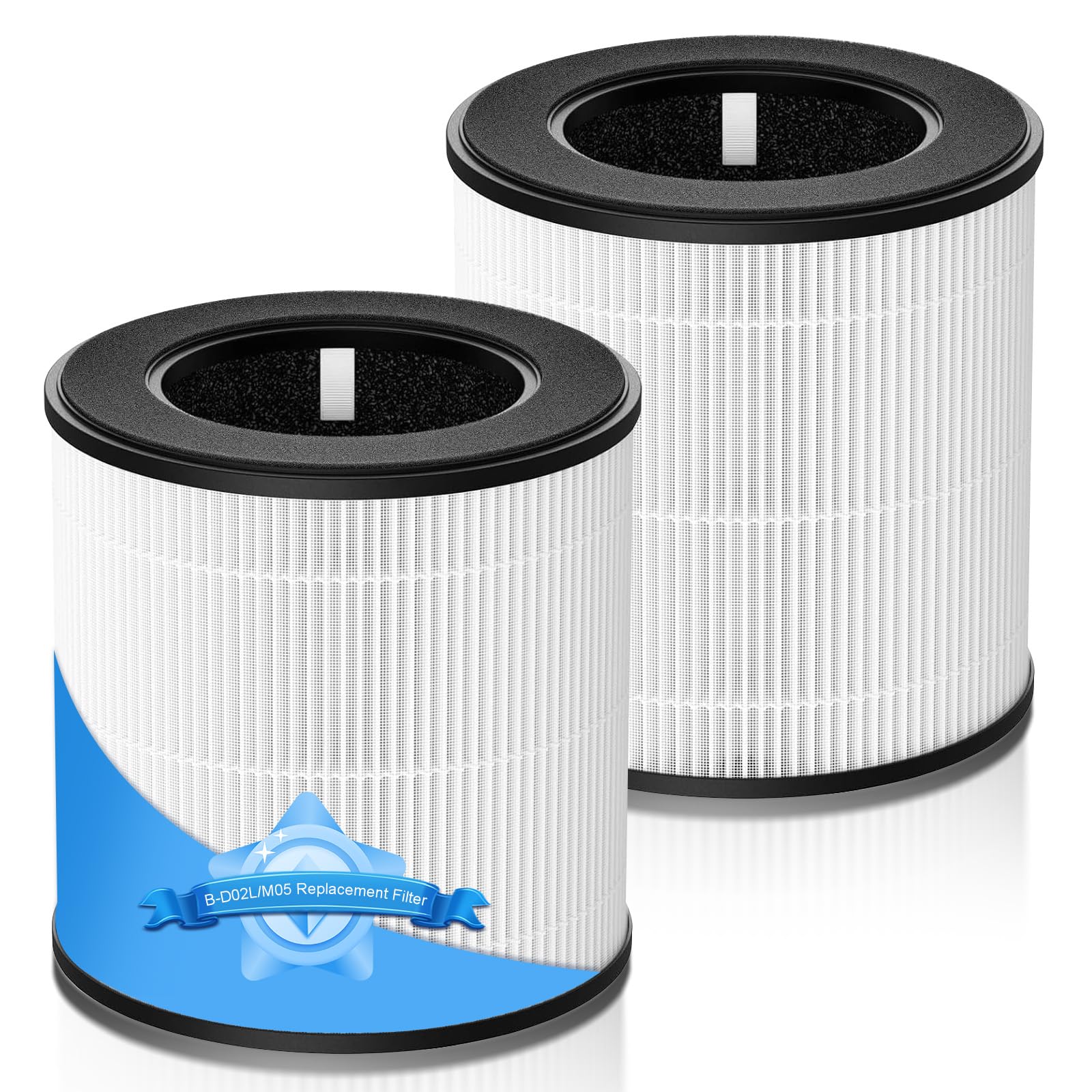 B-D02L/M05 Replacement Filter, Compatible with MOOKA B-D02L & M05 Air Purifier, for VEWIOR B-D02U, for KOIOS B-D02L, H13 HEPA Filter Replacement for M05/ B-D02L, 2 Pack