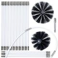 HOKLNUSE Dryer Vent Cleaner Kit Chimney Sweep Cleaning Tools Pellet Stove Cleaner Kit Air Dryer Duct Fireplace Brushes for Easy Lint Cleaning with 4" and 6" Brush Heads (Heavy Duty, 30Feet)