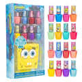 Spongebob Squarepants 16 Piece Water-Based Nail Polish with Nail Dryer Set, Peel-Off Nail Polish with Water, Shimmer and Opaques Colors, AA Batteries Not Included, Ages 3+, by Townley Girl